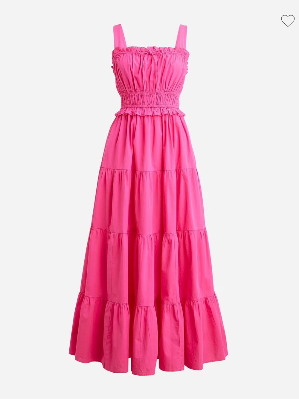 J. Crew Sevilla Tiered Bright Pink Maxi Dress